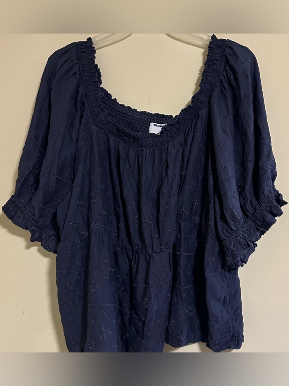 NWOT Old Navy eyelet boho peplum smocked top size women’s size 4X - Picture 3 of 10